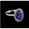 Image 1 : 3.66 ctw Tanzanite and Diamond Ring - 14KT White Gold