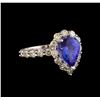 Image 1 : 14KT White Gold 2.70 ctw Tanzanite and Diamond Ring