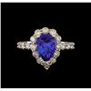 Image 2 : 14KT White Gold 2.70 ctw Tanzanite and Diamond Ring