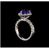 Image 4 : 14KT White Gold 2.70 ctw Tanzanite and Diamond Ring