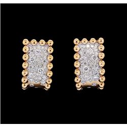 0.75 ctw Diamond Curve Earrings - 18KT Rose Gold