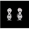 Image 1 : 1.22 ctw Diamond Hoop Earrings - 14KT White Gold