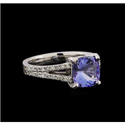 14KT White Gold 2.37 ctw Tanzanite and Diamond Ring