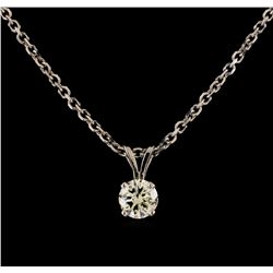 1.00 ctw Diamond Solitaire Pendant With Chain - 14KT White Gold