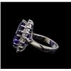 Image 3 : GIA Cert 16.07 ctw Tanzanite and Diamond Ring - 14KT White Gold