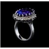 Image 4 : GIA Cert 16.07 ctw Tanzanite and Diamond Ring - 14KT White Gold