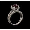 Image 4 : 1.25 ctw Ruby and Diamond Ring - 18KT White Gold