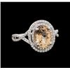 Image 1 : 1.65 ctw Morganite and Diamond Ring - 14KT White Gold