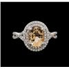 Image 2 : 1.65 ctw Morganite and Diamond Ring - 14KT White Gold