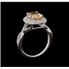 Image 4 : 1.65 ctw Morganite and Diamond Ring - 14KT White Gold