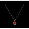 Image 1 : 14KT Yellow Gold 7.91 ctw Ruby and Diamond Pendant With Chain