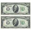 Image 1 : 1934A $10 Consecutive Pair Federal Reserve Notes