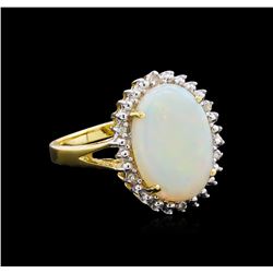 2.82 ctw Opal and Diamond Ring - 18KT Yellow Gold