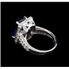 Image 3 : 4.95 ctw Tanzanite and Diamond Ring - 14KT White Gold