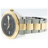 Image 7 : Rolex Two-Tone Black Roman DateJust Men's Watch