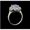 Image 4 : 3.58 ctw Tanzanite and Diamond Ring - 14KT White Gold