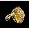 18KT Yellow Gold 41.50 ctw Citrine and Diamond Ring