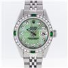 Rolex Stainless Steel Green MOP Diamond DateJust Ladies Watch