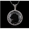 14KT White Gold 101.06 ctw Black and White Diamond Pendant With Chain