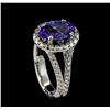 Image 4 : 3.12 ctw Tanzanite and Diamond Ring - 14KT White Gold