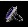 Image 3 : GIA Cert 26.67 ctw Tanzanite and Diamond Ring - 14KT White Gold