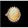 Image 2 : 7.57 ctw Opal and Diamond Ring - 14KT Rose Gold