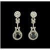 4.12 ctw Diamond Earrings - 14KT White Gold