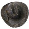 Image 1 : Salesman sample straw hat, shows overall good, outer hat band intact, interior missing major portion