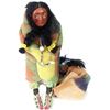 Skookum maiden with baby , both show overall good, maiden with beaded necklace, 9" tall,  the baby 3