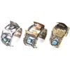 Image 1 : Collection of 3 old pawn Navajo bracelet watch ` bands, turquoise and coral on 2, turqoise only on t