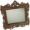Antique Victorian cast brass dresser mirror, 14" X 13".