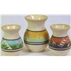Image 1 : Collection of 3 signed Dakota Pottery vases the tallest 6", NO chips cracks or repairs.
