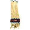 Image 1 : Small beaded medicine bag Plains style 9" long with fringe.