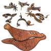 Image 1 : Collection of 7 includes 6) antique single spurs, 1) pair leather unmarked spur straps.