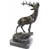 Image 2 : Table top bronze bull elk signed PJ Mene, nicely accomplished on black marble base, 15" tall.