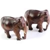 Image 1 : Collection of 2  C. 1940-1950's hand carved elephants with pre ban ivory tusks and toes. Brought bac