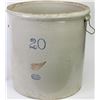 Image 1 : Red Wing 20 gallon stoneware crock showing very good condition, NO major flaws including chips or cr