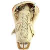 Image 1 : C. 1910 beaded on native tanned leather childs toy cradle, 9" long.