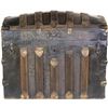 Image 1 : Antique hump back trunk with embossed floral panels, leather handles missing otherwise very nice, 18