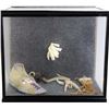Image 1 : Shadow box collection includes 1890's Northern Plains single moccasin, 11" X 15" X 17" .