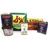 Image 1 : Collection of 6 includes 2) tin signs, 1) Standard oil axel bucket, and 3) 1 gallon tin can.