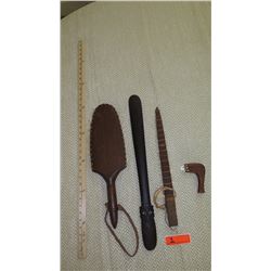 Hawaiian Weaponry Set - 4 Pieces (Shark's Tooth Sword, etc.)