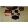 Image 8 : Koa Wood Calabash Bowl, Pen Holder, Brush, Heart Boxes, etc. -  8 Pieces