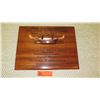 Image 1 : Koa Wood Award Plaque w/Canoe Relief - "Princess Kawananakoa"