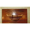 Image 2 : Koa Wood Award Plaque w/Canoe Relief - "Princess Kawananakoa"