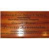 Image 5 : Koa Wood Award Plaque w/Canoe Relief - "Princess Kawananakoa"