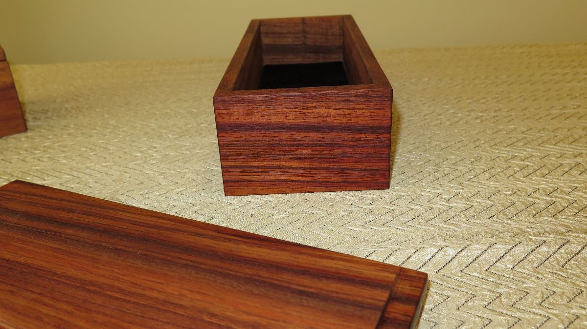 Qty 2 Rectangular Koa Wood Boxes W Lids Approx 10 L 4 W