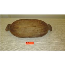 Large Carved, Textured Koa Wood Tray w/Handles - Approx. 21"