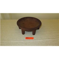 Round Kava Wood Bowl w/ Cylindrical Legs - Approx. 11" dia