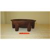 Image 4 : Round Kava Wood Bowl w/ Cylindrical Legs - Approx. 11" dia